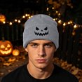 thumbnail image 5 of SYMOID Hall-oween Pumpkin Beanie, Warm Winter Cuffed Knit Skull Cap for Men Women, Gray One Size Hats,Size Free Size, 5 of 5