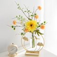 thumbnail image 4 of Metal Frame Tube Vase Tube Glass Planter Terrarium Geometric Metal Frame Vase 19.5x21x7.5cm  Hexagonal, 4 of 6