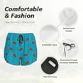thumbnail image 6 of Picia Sea Turtle Pattern Women's 2 in 1 Athletic Running Shorts High Waisted Workout Casual Gym Sweat Shorts with Comfy Liner Zipper Pockets-XX-Large, 6 of 9