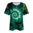 thumbnail image 6 of vigerkar Plus Size Tops for Women Button Up Henley Shirts Short Sleeve Summer T-Shirts V/Crewneck Casual Trendy Tunics (Green, XL), 6 of 7