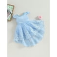thumbnail image 3 of Bagilaanoe Little Girls Formal Dress Flying Sleeve A-line Princess Dresses 1T 2T 3T 4T 5T 6T 7T Kids Evening Tulle Dress for Wedding Birthday Party Gown, 3 of 9