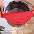 thumbnail image 6 of Ludlz Food Strainer, Drainer Board Half Moon Shape Heat Resistant Rice Colander Kitchen Gadgets Drainer Hands-Free for Pasta, Spaghetti, Ground Beef, Universal Fit All Pots Bowls, 6 of 8