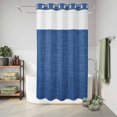 thumbnail image 6 of No Hook Shower Curtain, Navy Blue Shower Curtains for Bathroom with See Through Top Window, Vintage Country Monochrome Farmhouse Waterproof & Washable Bath Curtain Stand Up Stall 36"x72", 6 of 9
