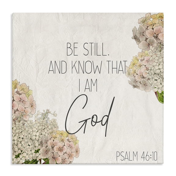 Stupell Industries Farmhouse Be Still Religious Flower Canvas Art, 17 x 17, by Kim Allen