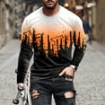 thumbnail image 2 of Chandail à Manches Longues pour Hommes Mode Décontractée Col Rond Chandail à Enfiler Imprimé T-Shirt à Manches Longues Blouse, 2 of 3