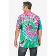 thumbnail image 2 of KingSize Men's Big & Tall Lightweight Tie-Dye Crewneck Tee - 3XL, Teal Tie Dye, 2 of 4