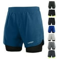 thumbnail image 3 of Men's 2-in-1 Running Shorts Quick Drying Breathable Active Training Exercise Jogging Cycle Shorts With Longer Liner, 3 of 7
