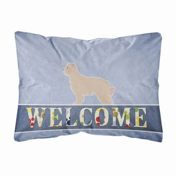 Carolines Treasures BB5522PW1216 Pyrenean Shepherd Welcome Canvas Fabric Decorative Pillow