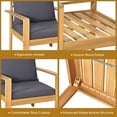 thumbnail image 6 of Gymax 4PCS Cushioned Wooden Conversation Set Patio Outdoor Furniture Set, 6 of 9
