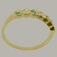 thumbnail image 4 of LBG British Made 14k Yellow Gold Genuine Natural Opal & Emerald Womens Eternity Ring - 33 size options - Size 5.5, 4 of 9