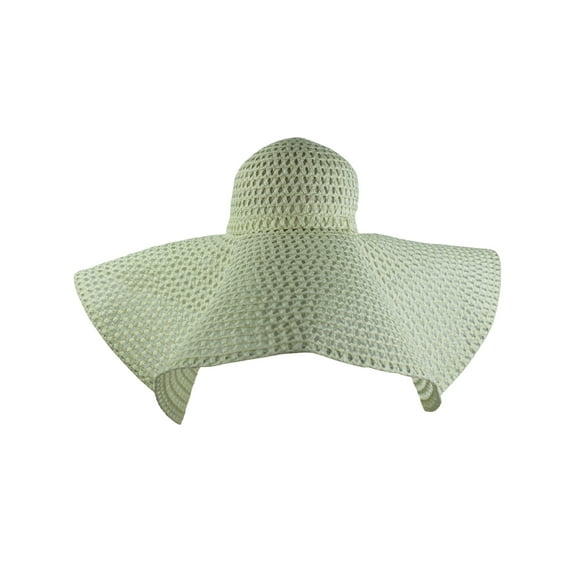 Off White Mega Wide Oversize Brim Shapeable Straw Sun Hat