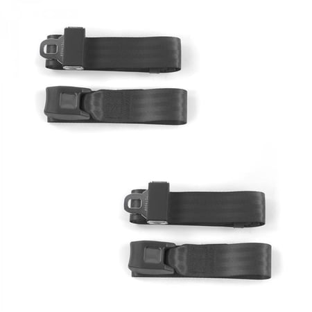 safeTboy Charcoal Lap Bucket Seat Belt Kit for 1955-1956 Ford Standard 2 Point - 2 Belts
