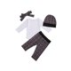 thumbnail image 2 of Conjunto de 4 piezas para bebé para Halloween: pelele con estampado de calabaza y red, pantalones largos, diadema con lazo y gorro., 2 of 9
