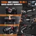 thumbnail image 3 of GIKPAL 110LB(55lbs*2) Adjustable Dumbbells Set,10 in 1 Quick-Select 10-55lbs Weight Adjustable Dumbbells for Full Body Home Workout, 3 of 7