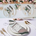 thumbnail image 3 of Grey Stripes Abstract Cloth Napkins, Geometric Spring Flowers Country Washable and Reusable Dinner Napkins Set of 8, Table Napkin for Kitchen Party Birthday Wedding Hotel Housewarming 20"x20", 3 of 9
