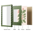 thumbnail image 3 of iRahmen 8x10 Picture Frame with Mat for 5x7, Wavy Edge Wooden Photo Frame for Wall Hanging, Green, 1 Pack, 3 of 7