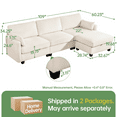 thumbnail image 2 of 109" Modular Sectional Sofa Sleeper Bed with Storage Ottoman, Oversized Deep Seat Cloud Couch with Movable Ottomans, Convertible 4-Seat L-Shaped Sofa for Living Room or Apartment (High Legs 3.15"), 2 of 17
