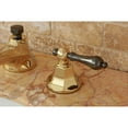 thumbnail image 3 of NS4466AL Water Onyx widespread lavatory faucet with brass pop-up drain, polished brass finish with black nickel trim, 3 of 6