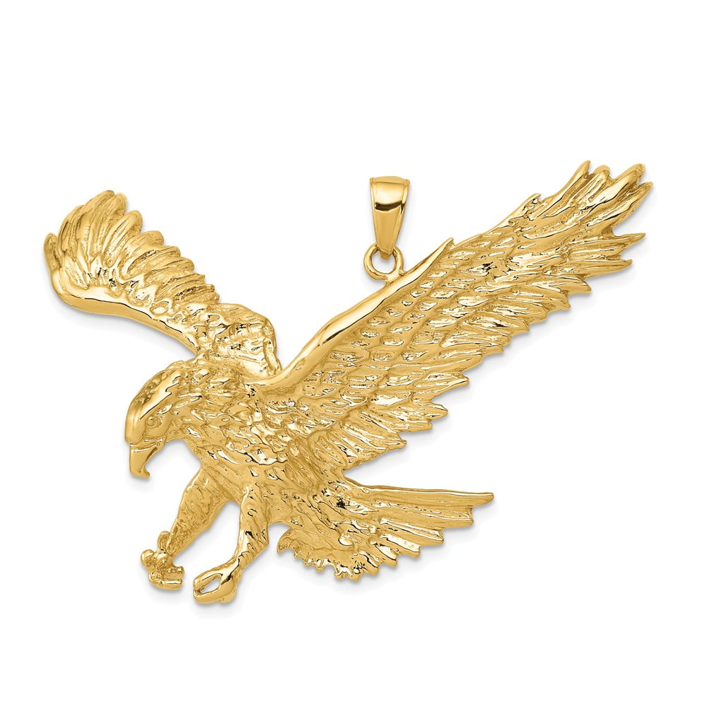Diamond2Deal 14k Yellow Solid Gold Eagle Pendant Fine Jewelry Ideal