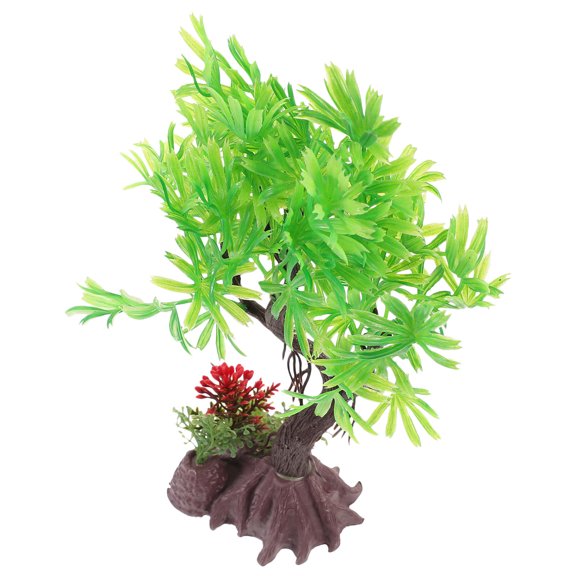 ETEREAUTY 10-Inch Green Plastic Fish Tree Decoration, Safe Material, Easy to Clean Aquarium Ornament