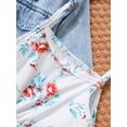 thumbnail image 6 of Girls 2pcs Long Sleeve Denim Button Coat & Straps Floral Print Flare Dress Trendy Casual Kids Outdoor Clothes For Spring And Autumn, 6 of 7