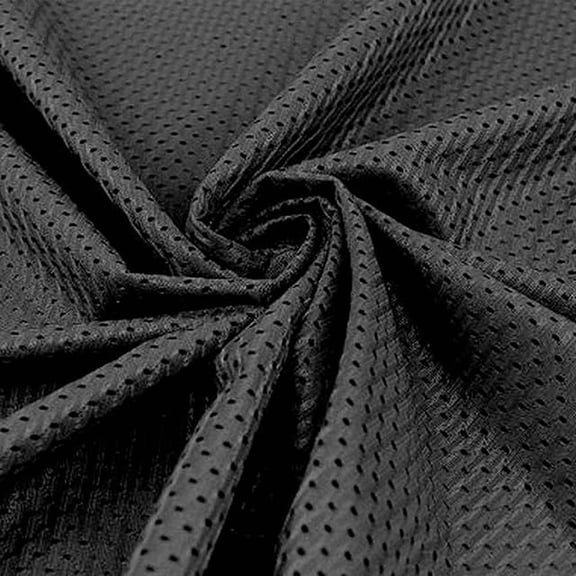 1 Yard – Black Polyester Football Mesh Jersey Fabric - Sold by The Yard - Variety of Colors - Durable Athletic Mesh Fabric, Ideal for Sewing Soccer and Basketball Jerseys Uniforms