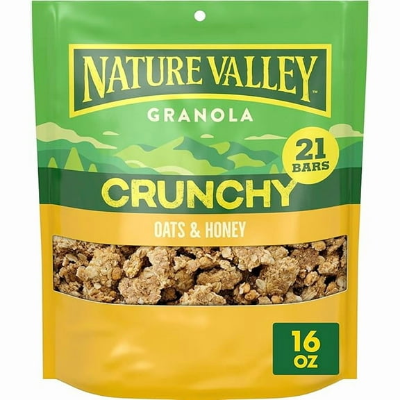 Pack of 1 Nature Valley Crunchy Granola, Oats and Honey Granola, Resealable Snack Pouch, 16 oz
