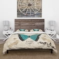 thumbnail image 2 of Designart 'Blue Farmhouse Butterfly' Farmhouse Duvet Cover Set, 2 of 4