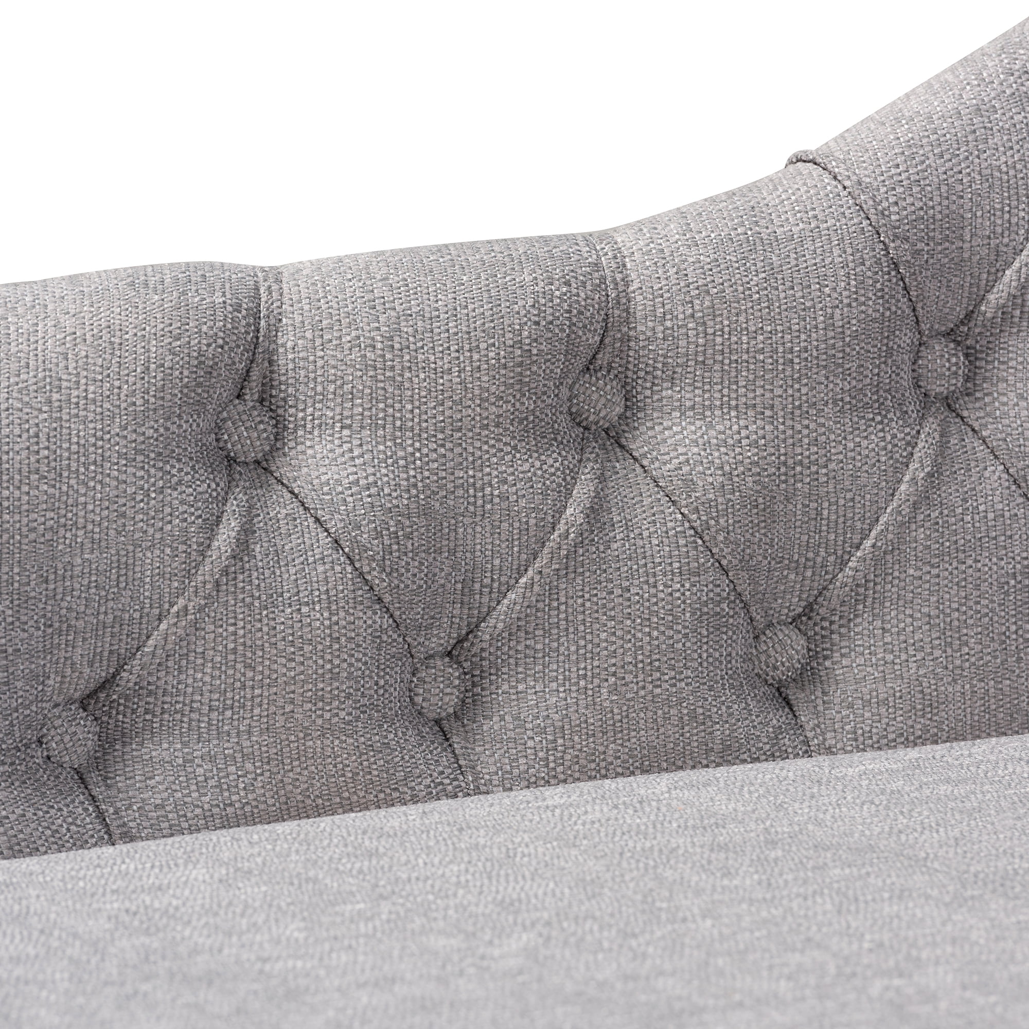 Baxton Studio Emeline Modern and Contemporary Grey Fabric Upholstered Oak Finished Chaise Lounge