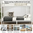 thumbnail image 7 of Miniyam Full over Full Metal Bunk Bed Frame with Dual Guardrails and Ladders, Quiet Heavy-Duty Steel, White, 7 of 7
