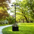 thumbnail image 2 of CoSoTower 74.5" 3-Head Solar Lamp Post Street Light with Planter, Automatic-On, 6 Hour Max Outdoor Ready Led Lighting, Black, 2 of 5