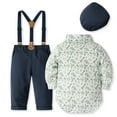 thumbnail image 4 of Ketyyh-chn99 Baby Boy Clothes Suits Infant Gentleman Outfits Toddler Kids Baby Boys Outfit Gentleman Striped Shirt with Bowtie Long Suspender Pants Overalls Clothes Size for 6-9 Months,Navy, 4 of 9