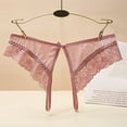 thumbnail image 2 of Siilsaa Womens Lace Sexy Breathable Lace Hollow Out And Raise The Pure Brief Panties Cotton Womens Panties Pink,One Size, 2 of 4