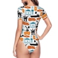 thumbnail image 4 of Naloa Industrial Transportations Women's Short-Sleeved Onesie, One-Piece Swimsuit for Parties, dates, clubs - X-Large, 4 of 9