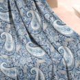 thumbnail image 2 of Blue Pioneer Flower and Paisley Pattern (3) Blanket,Comfortable Soft Flannel Throw Blanket,All Season,Warm Lightweight Blankets for Sofa Bed Couch Living Room Chair,50"x60", 2 of 4