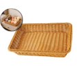 thumbnail image 2 of Imitation Wicker Bread Baskets for Serving 11.8 Inch Imitation Rattan Tray Rectangular Display Baskets for Food Fruit Vegetables Snack Decorative Kitchen Restaurant Home, 2 of 6