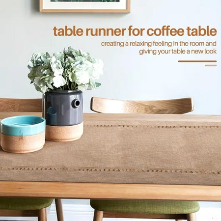 

Party Table Runner Tabletop Collection Handcrafted Table Runners for Everyday Dining Wedding Holiday Home Decor Brown