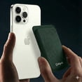 thumbnail image 4 of Cartera Wallet Alcantara Gamuza Suave Para Iphone Magsafe Gris Verde., 4 of 4