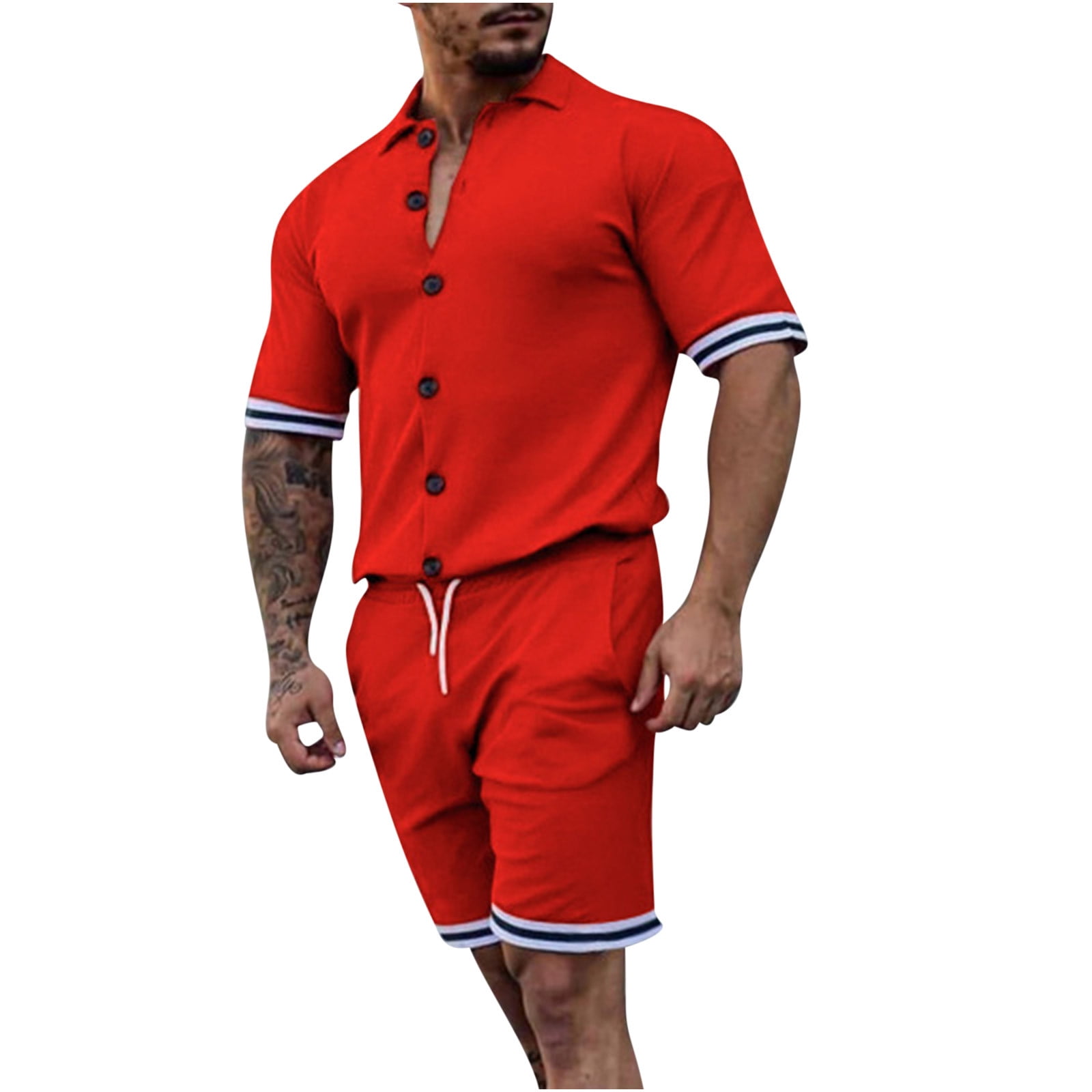 Casual Jogger Suit for Men Funky Muscle Fit Matching Tracksuits 2 Piece