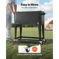 thumbnail image 4 of VEVOR 80 Quart Rolling Ice Chest, Holds up to 50 Bottles / 110 Cans, Portable Patio Party Bar Drink Cooler Cart with Bottom Shelf, Beverage Pool with Side Basket and Bottle Opener, Black, 4 of 9
