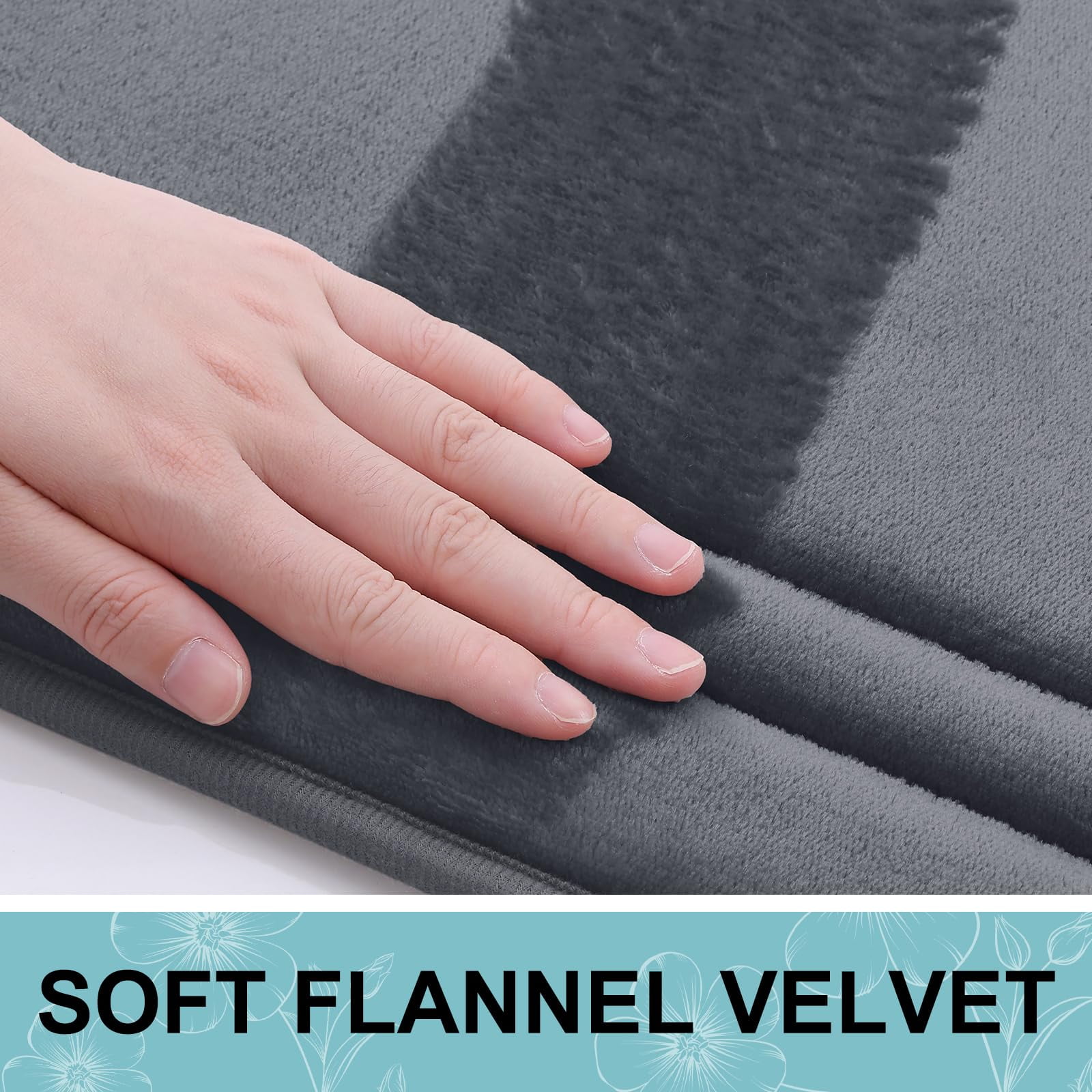 Smiry Memory Foam Toilet Rugs U-Shaped 20"x 24", Ultra Soft Absorbent Bathroom Rug, Non-Slip Machine Washable Contour Bath Rug, Dark Grey