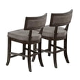 thumbnail image 6 of Modern 6pcs High Chairs Kitchen Dining Room Rustic Espresso Finish Counter HT Chairs Fabric Cushion Seats, 6 of 9