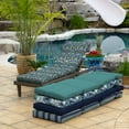 thumbnail image 6 of ARDEN Outdoor Chaise Lounge Cushion 72 x 21, Sapphire Aurora Blue Damask, 6 of 12