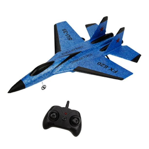 Avión planeador de control remoto SU-35 de espuma EPP, juguete para exteriores, dron RC para niños y niñas. batería azul 2