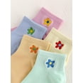 thumbnail image 3 of YooGuoGuo Women's 5 Pairs Flower Embroidery Toe seamed Soft Crew Socks, 3 of 3