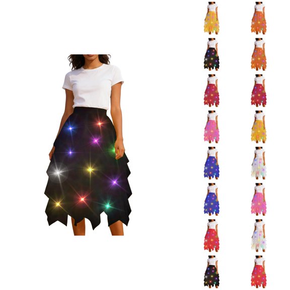 Tulle Skirts for Women with Light High Waisted Irregular Mesh Layered Flowy A Line Midi Skirt Elegant Tutu Skirts