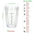 thumbnail image 4 of Blendin Replacement Cup Jar, Compatible with Nutri Ninja Auto-iQ 1000W and Duo Blenders (18 Ounce Cup), 4 of 10