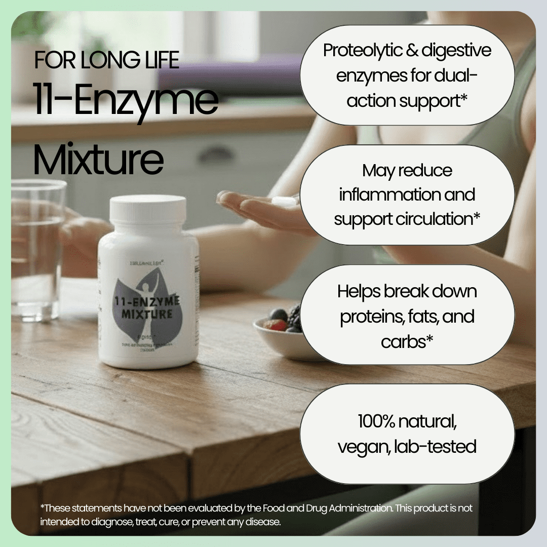 FOR LONG LIFE POWER OF PROTEOLYTHIC | Immune Defense | Regular Strength | Pancreatic Enzymes Digestion for Women and Men - Includes Pancreatic Enzymes
