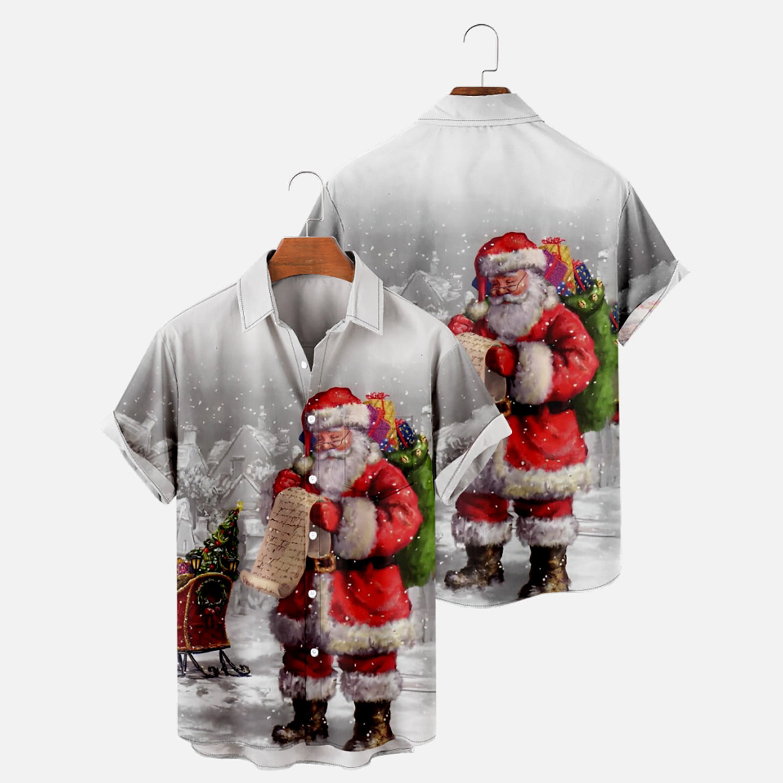 Delegeren Veilig amusement Stamzod 2023 Christmas Men'S Shirts Santa Printed Shirts For Men Clearance  Sale Holiday Celebration Short Sleeve Tops Cosplay Clothes Blouse New Year  - Walmart.com