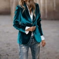 thumbnail image 2 of Sexlip Women's Velvet Blazer Suit Jackets Business Casual Button Up Fall Winter Outerwear Work Office Coats Green XL, 2 of 8